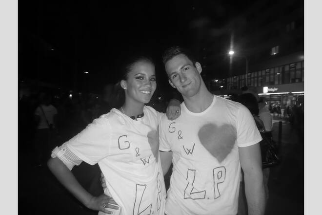 Whitney Toyloy März 2010: mit Guillaume nach dem Konzert von Linkin Park in Zurich