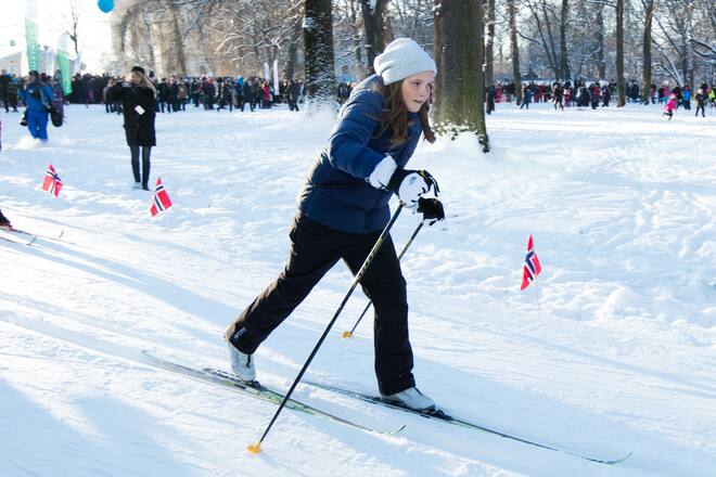 OSLO, NORWAY - JANUARY 17: Princess Ingrid Alexandra of Norway attends Winter Games activities outside the Royal Palace while celebrating the 25th anniversary of King Harald V and Queen Sonja of Norway as monarchs on January 17, 2016 in Oslo, Norway. (Photo by Ragnar Singsaas/Getty Images)
