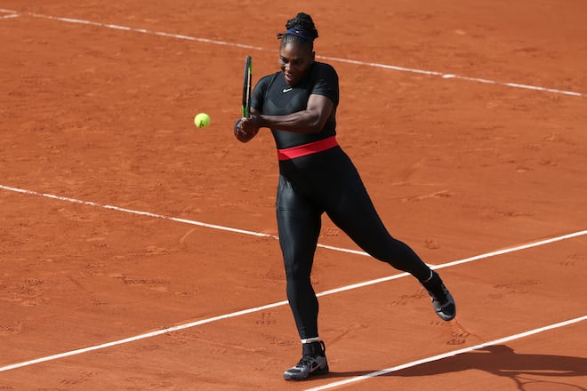 PARIS, FRANCE - JUNE 3: Serena Williams of USA during Day 8 of the 2018 French Open at Roland Garros stadium on June 3, 2018 in Paris, France. (Photo by Jean Catuffe/Getty Images)