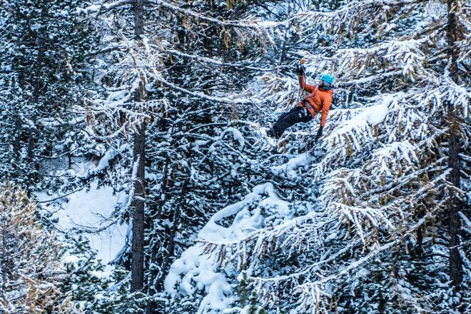 Ziplining in Saas Fee