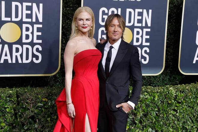 LOS ANGELES, CALIFORNIA, UNITED STATES - JANUARY 5, 2020 - Nicole Kidman and Keith Urban photographed on the red carpet of the 77th Annual Golden Globe Awards at The Beverly Hilton Hotel on January 05, 2020 in Beverly Hills, California.- PHOTOGRAPH BY P. Lehman / Barcroft Media (Photo credit should read P. Lehman / Barcroft Media via Getty Images)
