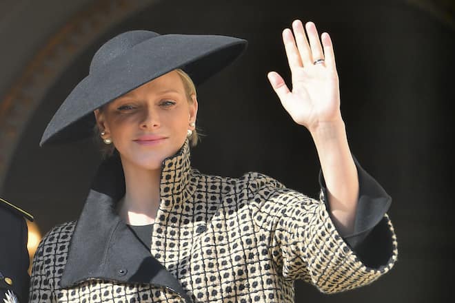MONTE-CARLO, MONACO - NOVEMBER 19: Princess Charlene of Monaco attends Monaco National Day Celebrations on November 19, 2018 in Monte-Carlo, Monaco. (Photo by Stephane Cardinale - Corbis/Corbis via Getty Images)