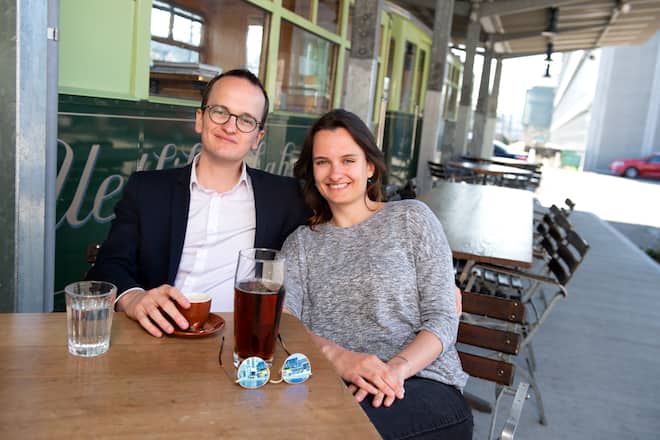 Zuercher Regierungsrat Martin Neukom mit Schwester Claudia Neukom