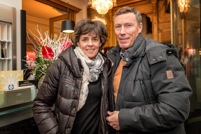 Ski WM St. Moritz 2017 Pirmin und Moni Zurbriggen im Schweizerhof. 06.02.2017 Bild © Remo Naegeli