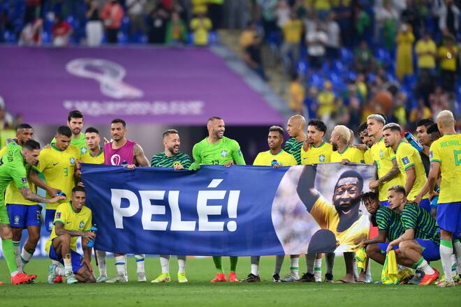 Die brasilianische Fussball-Nationalmannschaft schickt Genesungswünsche an Pelé