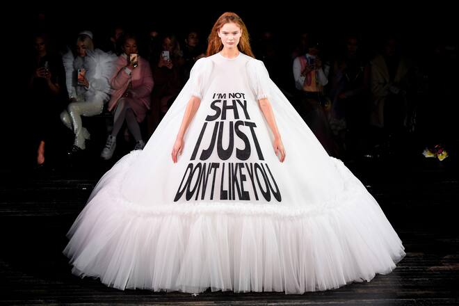 PARIS, FRANCE - JANUARY 23: A model walks the runway during the Viktor & Rolf Spring Summer 2019 show as part of Paris Fashion Week on January 23, 2019 in Paris, France. (Photo by Victor Boyko/Getty Images)