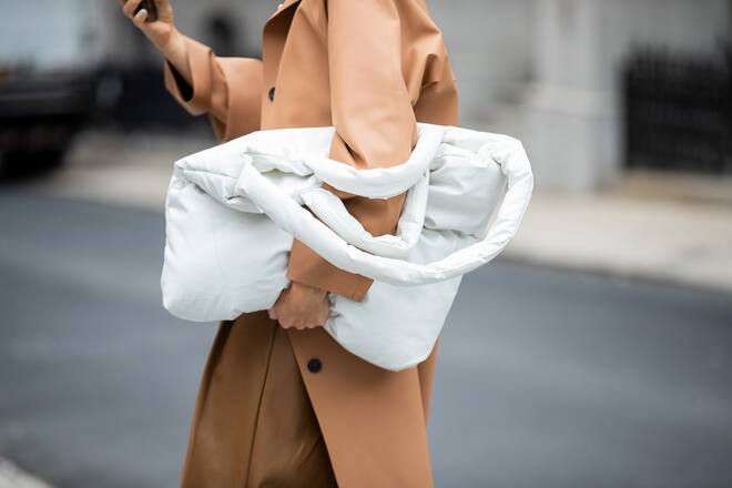 NEW YORK, NEW YORK - SEPTEMBER 08: Linda Tol is seen wearing brown coat, white bag outside Sies Marjan during New York Fashion Week September 2019 on September 08, 2019 in New York City. (Photo by Christian Vierig/Getty Images)
