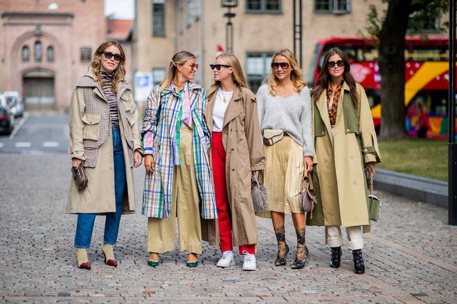 OSLO, NORWAY - AUGUST 14: Annabel Rosendahl, Janka Polliani, Tine Andrea, Line Langmo, Darja Barannik seen outside Cathrine Hammel during Oslo Runway SS19 on August 14, 2018 in Oslo, Norway. (Photo by Christian Vierig/Getty Images)