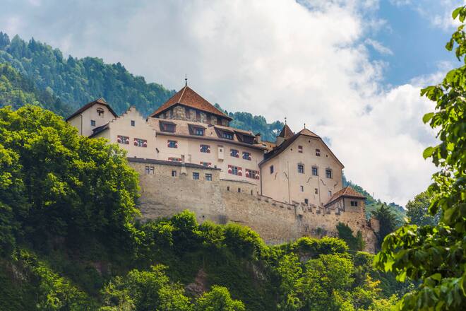 Vaduz, Liechtenstein. Schloss Vaduz. The castle of Vaduz. Official residence of the Prince of Liechtenstein. The Princely Family of Liechtenstein became owners of Vaduz Castle after buying the countship of Vaduz in 1712. The keep dates from the 12th century. (Photo by: Ken Welsh/UCG/Universal Images Group via Getty Images)