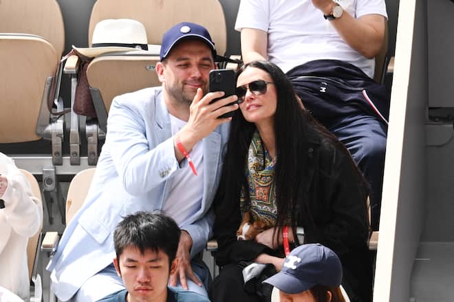 Daniel Humm und Demi Moore am Finale der French Open