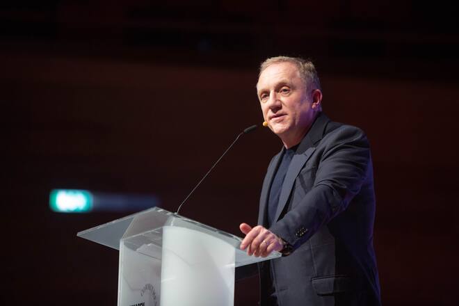 COPENHAGEN, DENMARK - MAY 15: François-HenriPinault, Chairman and CEO, Kering speaks on stage during Day One the Copenhagen Fashion Summit 2019 at DR Koncerthuset on May 15, 2019 in Copenhagen, Denmark.