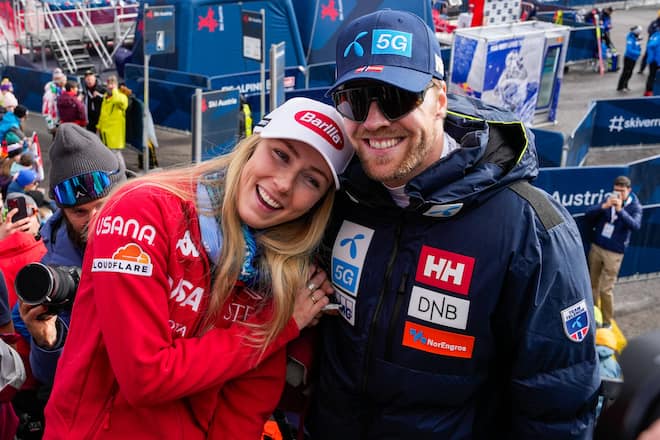Seit 2021 sind Mikaela Shiffrin und Aleksander Aamodt Kilde ein Paar, seit letztem April sind sie verlobt.