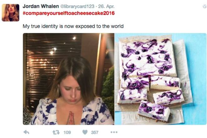 Twitter Trends Hashtag #compareyourselftoacheescake im Netz Fotos