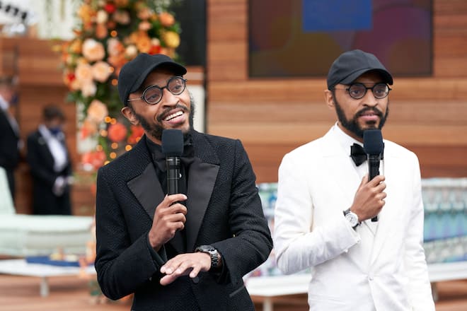 Keith (l.) und Kenny Lucas kurz vor der Übertragung der Oscars 2021.