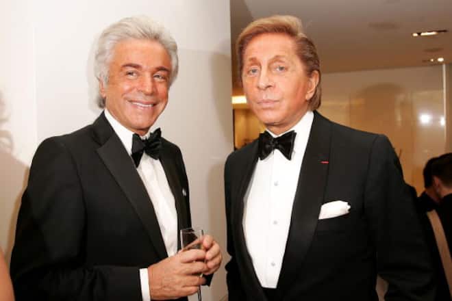 Der Modedesigner Valentino und sein Lebens- und Geschäftspartner Giancarlo Giametti veranstalten am 15. November 2006 in New York City einen Cocktailempfang zugunsten der Wohltätigkeitsorganisation «Keep A Child Alive» in der Valentino Boutique. (Photo by Evan Agostini/Getty Images)