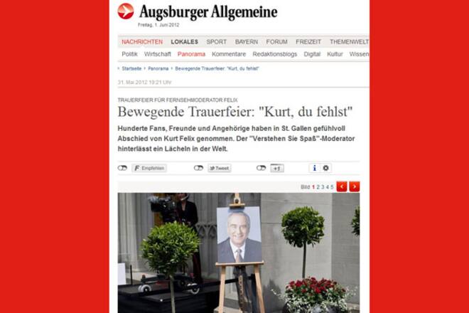 Kurt Felix internationale Medien Augsburger Allgemeine