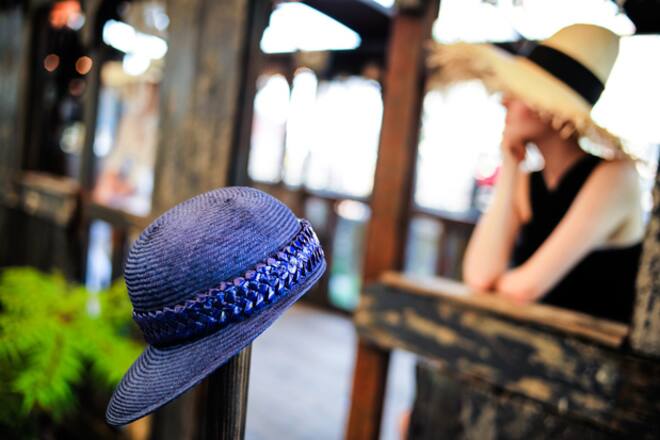 Designerin Gigi Burris an ihrer Hut-Präsentation am 4. September 2014 in New York.