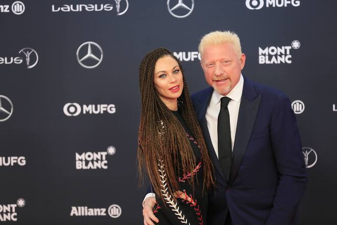 Boris und Lilly Becker, Roter Teppich, Preisverleihung Laureus Awards 2018 im Sporting, Fürstentum Monaco *** Boris and Lilly Becker Red carpet award ceremony Laureus Awards 2018 in the Sporting Principality of Monaco