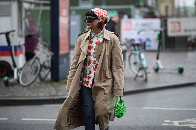 COPENHAGEN, DENMARK - JANUARY 29: Maria Bernad wearing a Helmstedt jacket and Burberry trenchcoat before Helmstedt on January 29, 2020 in Copenhagen, Denmark. (Photo by Jeremy Moeller/Getty Images)
