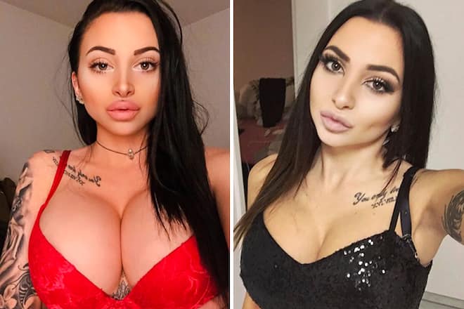 Céline Centino mit Nippel auf Snapchat