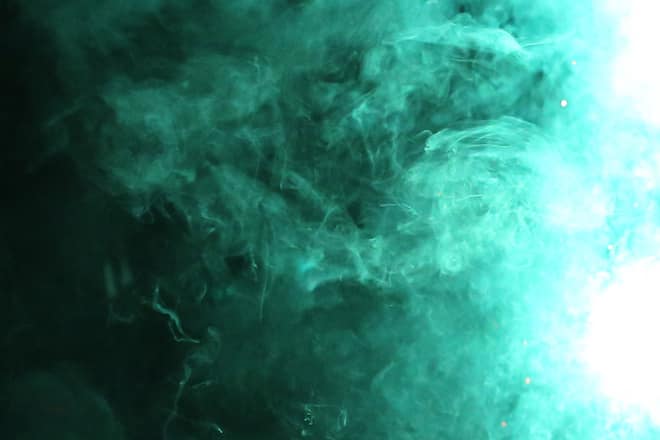 Abstract shot of green smoke