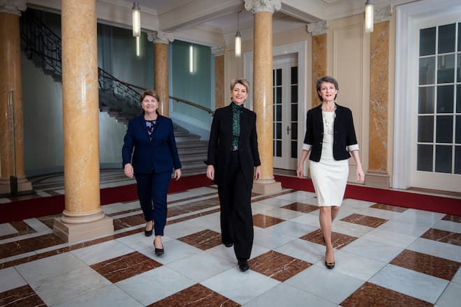 Bundesrätinnen Viola Amherd, Karin Keller Sutter, Simonetta Sommaruga