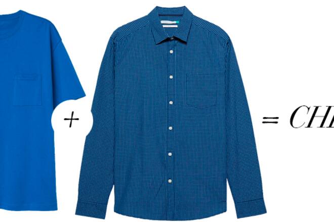 T-Shirt und kariertes Hemd ergeben den Balenciaga-Look