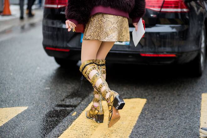 Schuhtrend Ankle Boots Schlangen-Print