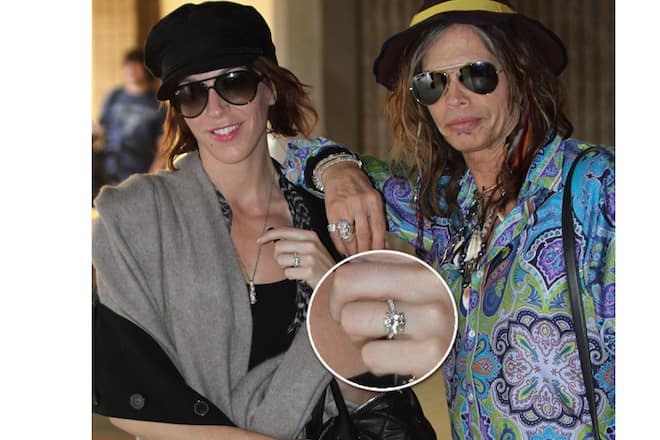 Steven Tyler mit Erin Brady und Verlobungsring