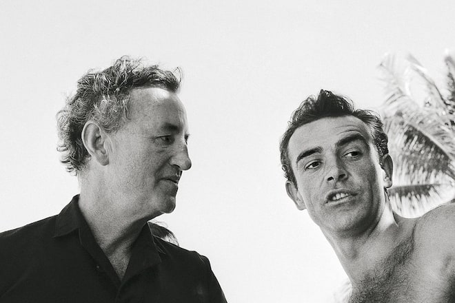 James-Bond-Erfinder Ian Fleming (l.) am Set der ersten Kinoverfilmung «007 jagt Dr. No» mit Hauptdarsteller Sean Connery im Jahr 1962.