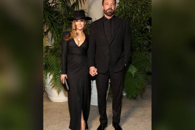 Jennifer Lopez und Ben Affleck bei der Ralph Lauren Spring 2023 Fashion Experience.