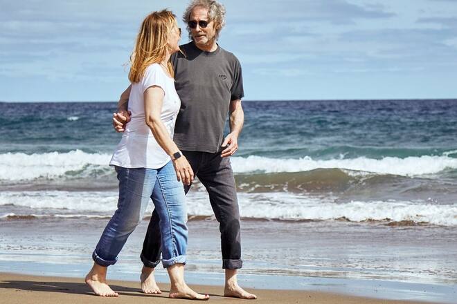 Wolfgang Petry und seine Rosie am Strand