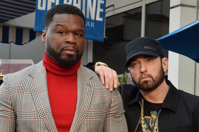 Haben gemeinsam offenbar Grosses vor: Rapper 50 Cent (li.) und Kollege Eminem.