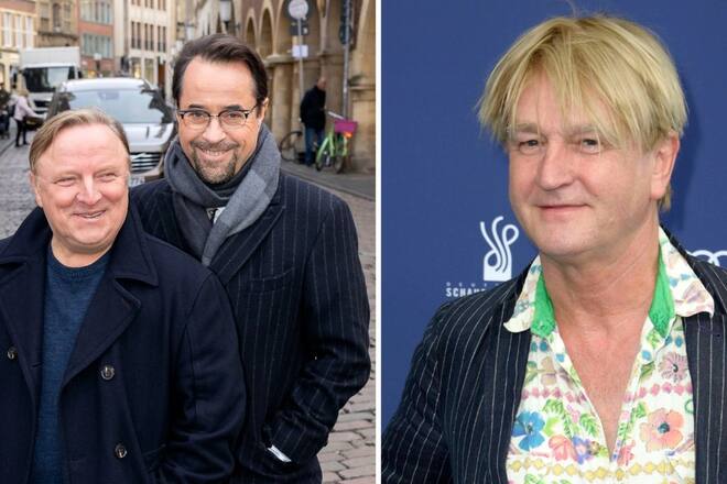 Detlev Buck ist beim kommenden Münster-«Tatort» an der Seite von Jan Josef Liefers (M.) und Axel Prahl (re.) zu sehen.