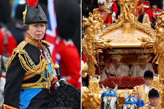 Prinzessin Anne ritt in der Prozession hinter der Kutsche.