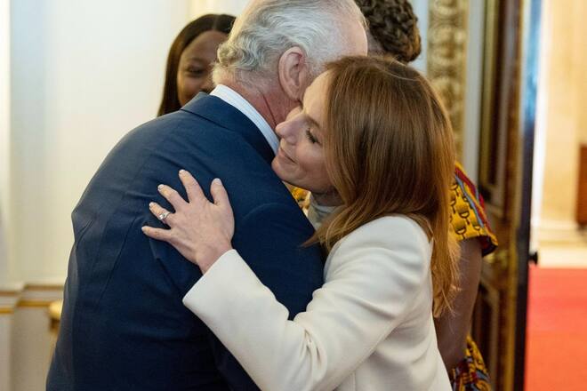 Geri Horner und Prinz Charles bei ihrem Wiedersehen.