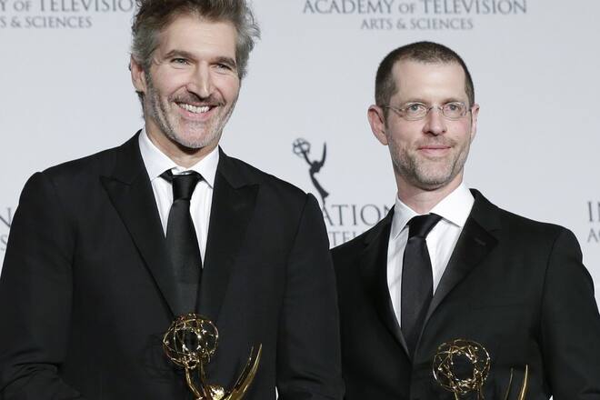David Benioff und D.B. Weiss bei einem Auftritt in New York.