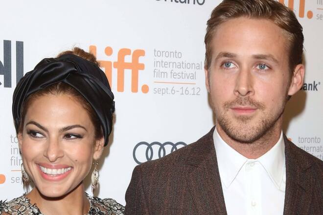 Eva Mendes und Ryan Gosling auf dem Roten Teppich.