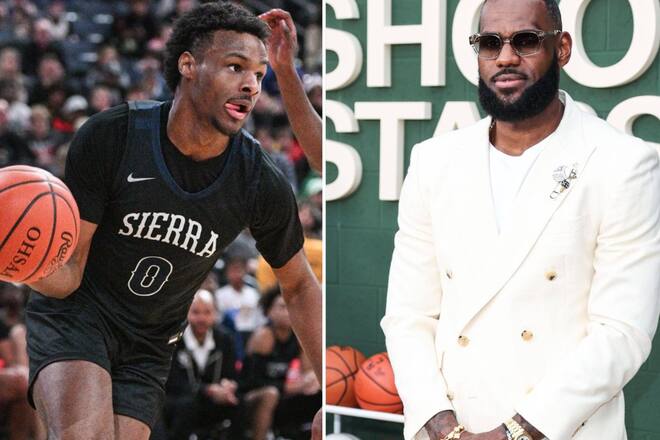 Basketball-Legende LeBron James (re.) und sein talentierter Sohn Bronny James.
