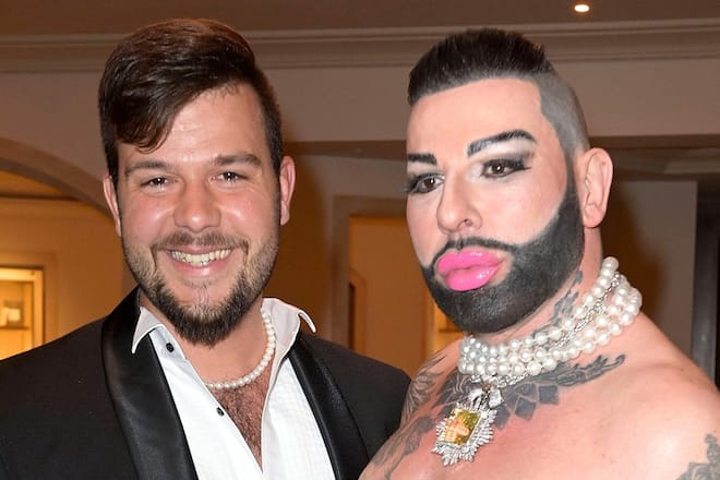 Harald Glööckler und Marc-Eric Lehmann zeigten sich in den letzten Monaten oft zusammen in der Öffentlichkeit - unter anderem bei Glööcklers Geburtstagsfeier im Mai.