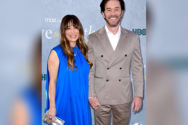 Kaley Cuoco mit ihrem Freund Tom Pelphrey. Das Paar ist seit Mai 2022 zusammen, Tochter Mathilda ist vier Monate alt.