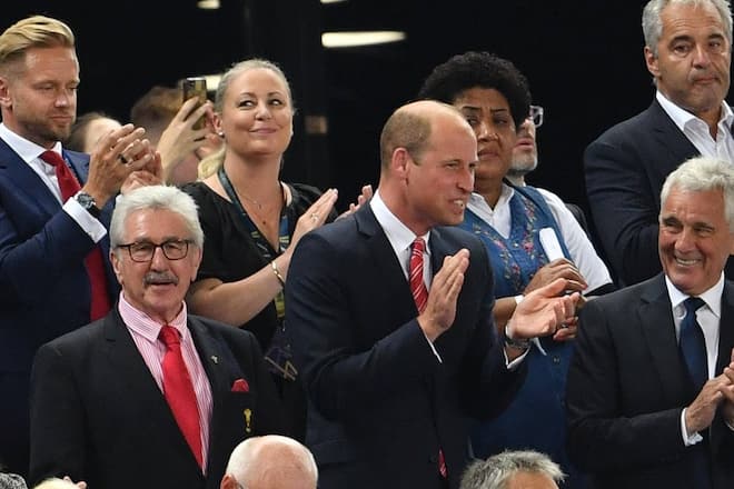 Prinz William bei der Rugby-WM in Frankreich.