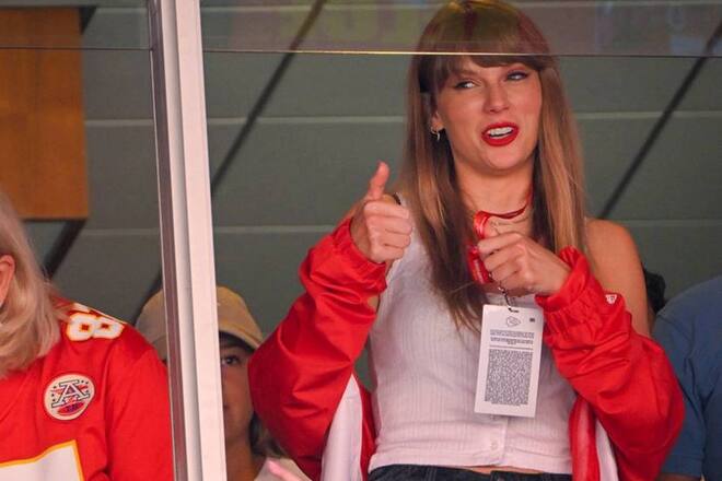 US-Star Taylor Swift bei Travis Kelces Football-Spiel.