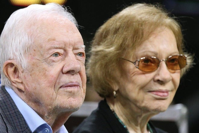 Rosalynn Carter bei einem gemeinsamen Auftritt mit ihrem Ehemann Jimmy Carter.