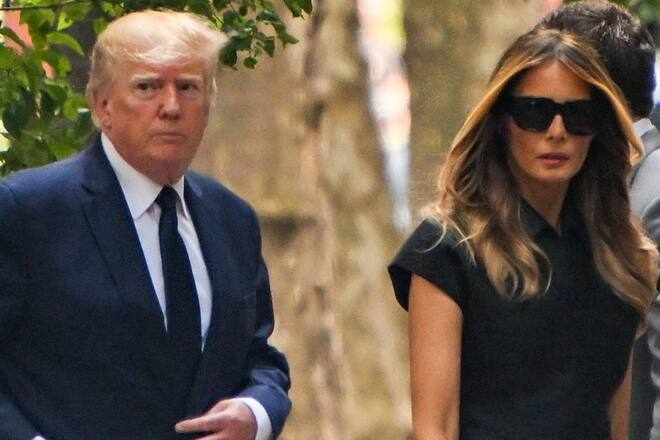 Donald und Melania Trump bei der Ankunft zur Trauerfeier für die verstorbene Ivana Trump.