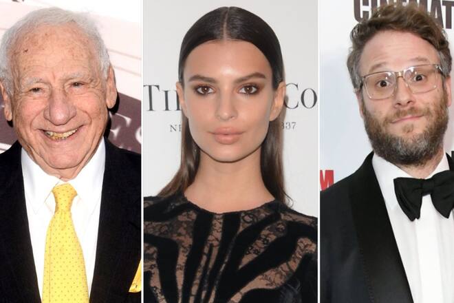 Unter anderem Emily Ratajkowski (m.) und Seth Rogen (r.) standen für Mel Brooks' (l.) «History of the World: Part II» vor der Kamera.