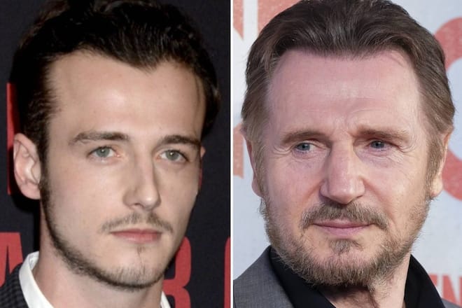 Eine optische Ähnlichkeit zwischen Liam Neeson und seinem Sohn Micheál Richardson ist nicht von der Hand zu weisen.