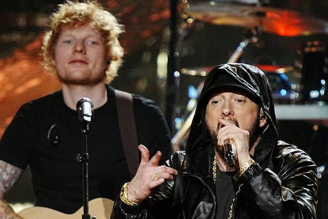 Ed Sheeran und Eminem 2022 gemeinsam auf der Bühne.