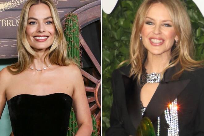 Kylie Minogue (r.) wünscht sich, von Margot Robbie verkörpert zu werden.