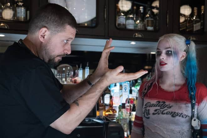 David Ayer mit Margot Robbie am Set von «Suicide Squad».
